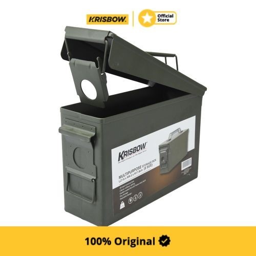 Krisbow Storage Kotak Penyimpanan Besi Army 17.8X9.5X27.6 Cm