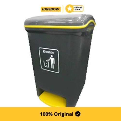 Krisbow Dust Bin Tempat Sampah Outdoor Pedal 8 Ltr - Abu-Abu