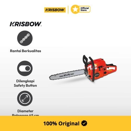 Krisbow Gasoline Chain Saw Mesin Gergaji 55 Cm