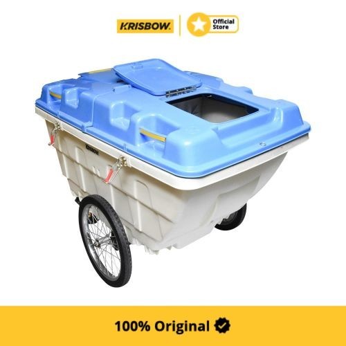 Krisbow Garbage Cart Tempat Sampah Plastik Gerobak 550 Ltr