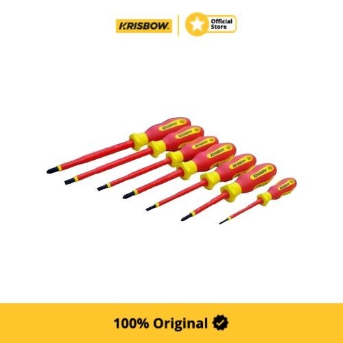 Krisbow Screwdriver Set Obeng Minus Dan Plus Insulasi 7 Pcs