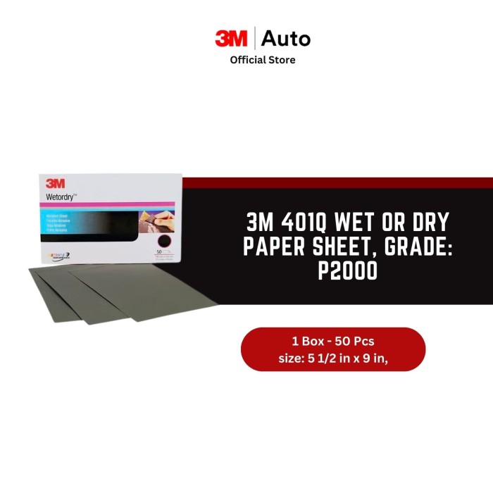 3M™ 401Q Wet or Dry Paper Sheet, grade: P2000, siz