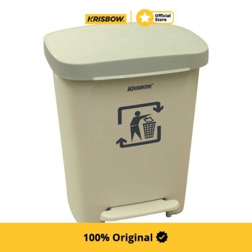 Krisbow Dust Bin Tempat Sampah Plastik 30 Ltr - Krem