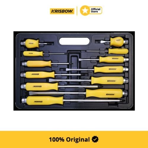 Krisbow Screwdriver Set 12 Pcs Obeng Lrss12