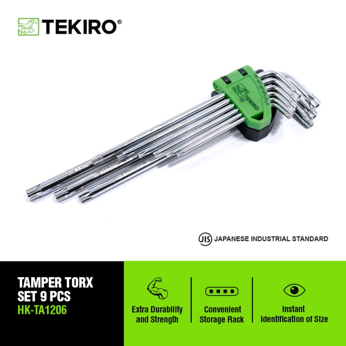 TEKIRO SET KUNCI L TORX DENGAN LUBANG 9 PCS