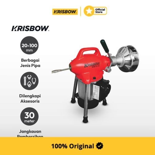 Krisbow Drain Cleaner Motor Alat Pembersih Pipa 10 Cm