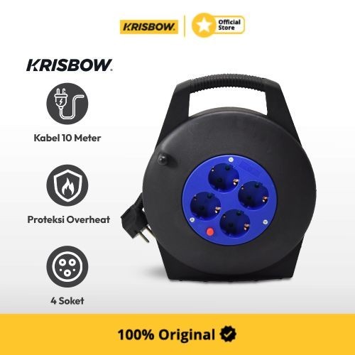 Krisbow Cable Reel Kabel Roll 10 Mtr