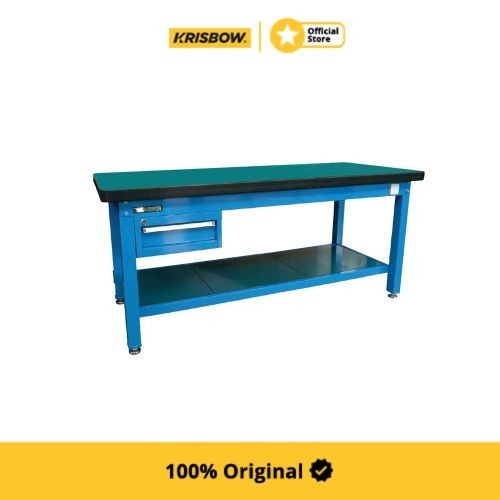 Krisbow Meja Workshop 1 Laci 210X75X80 Cm - Biru