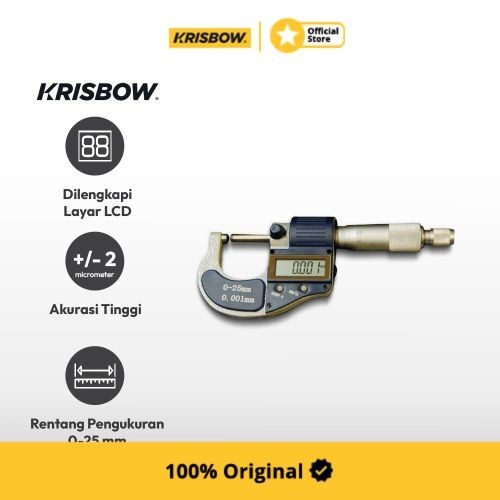 krisbow alat ukur micrometer digital 0-25 mm