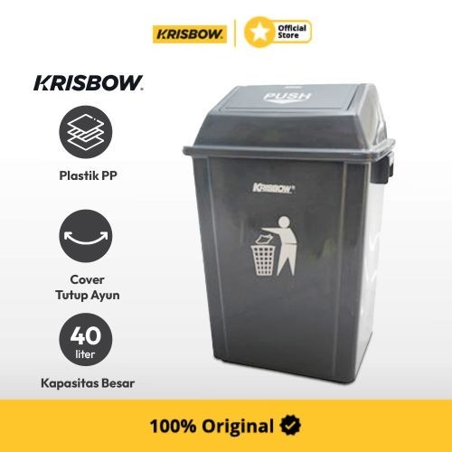 Krisbow Dust Bin Tempat Sampah Plastik Outdoor 40 Ltr