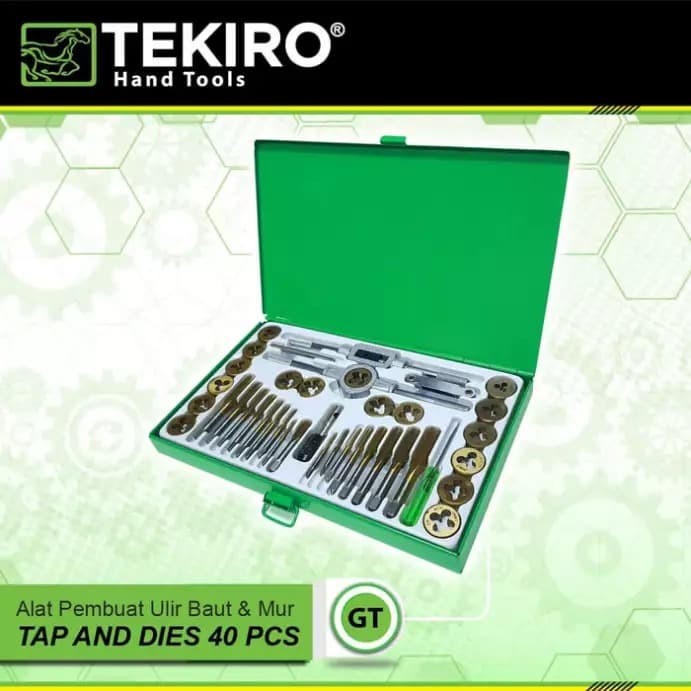 HAND TAPS AND DIES SET TEKIRO 40 PCS / TAPS SET TEKIRO 40PCS