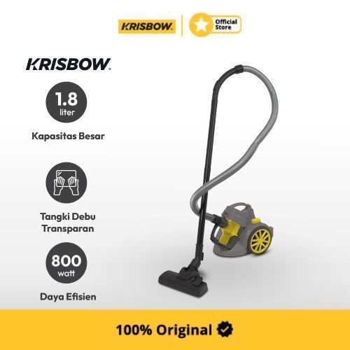 Krisbow Vacuum Penghisap Debu Kering Cyclone 1.8Ltr 800 Watt