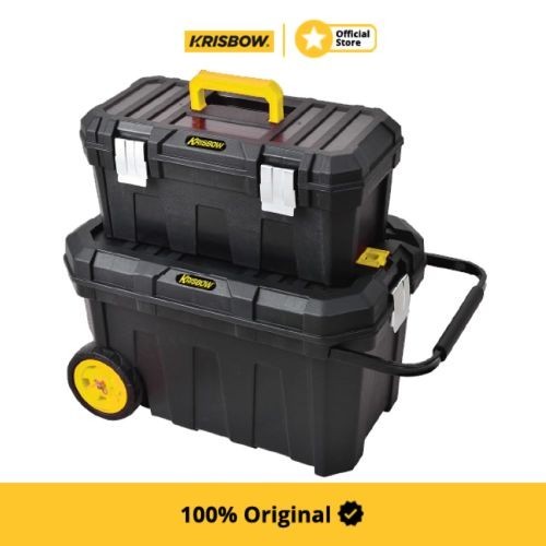 Krisbow Kotak Perkakas Toolbox Roller 2In1 - Hitam/Kuning