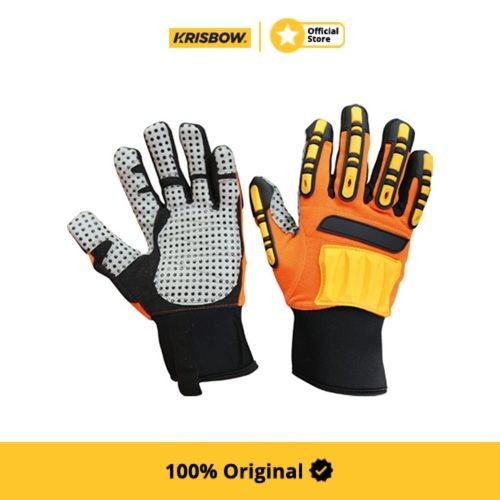 Krisbow Glove Sarung Tangan Safety Synthetic Size L - Oranye