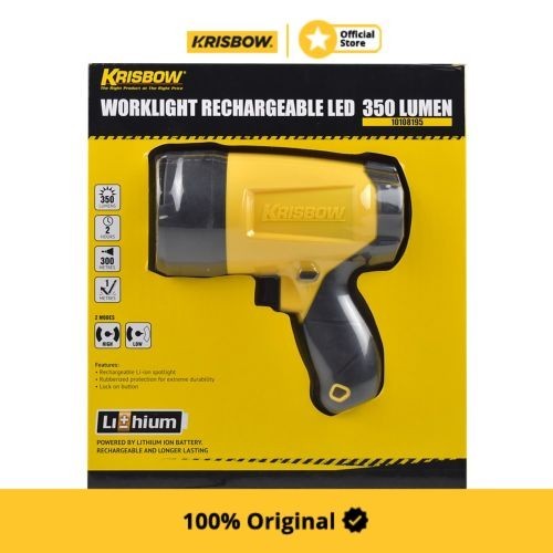 Krisbow Flashlight Lampu Kerja Rechargeable Led 350 Lm
