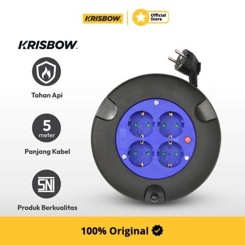 Krisbow Cable Reel Kabel Roll 5 Mtr Kf-Bg-4