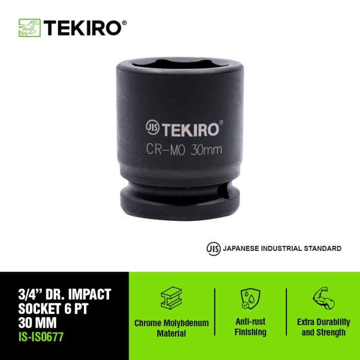 TEKIRO 3/4 INCH KUNCI SOCK IMPACT 6 PT 30 MM / MATA SOK IMPACT / TOOLS
