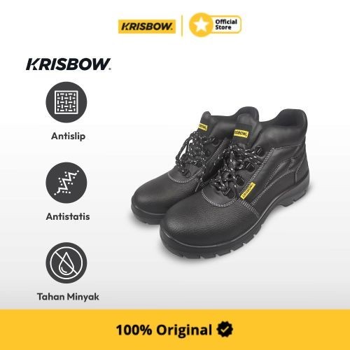 Krisbow Sepatu Safety Shoes Argon 6 Inchi Ukuran 38 - Hitam