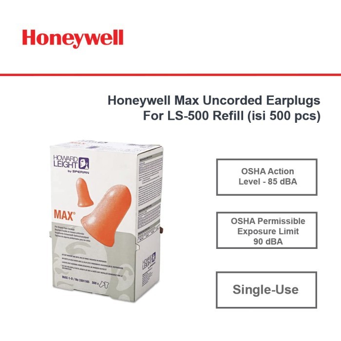 Honeywell Max Uncorded Earplug For LS-500 Reffill (isi 500 pcs) - MAX-1-D