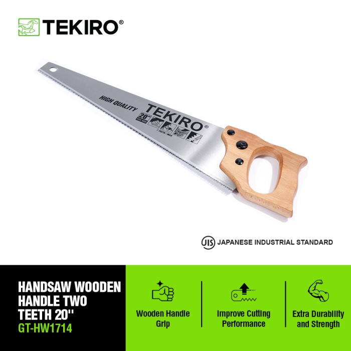 TEKIRO GERGAJI TANGAN GAGANG KAYU 20 INCH 2 MATA / TOOLS/ALAT PERKAKAS