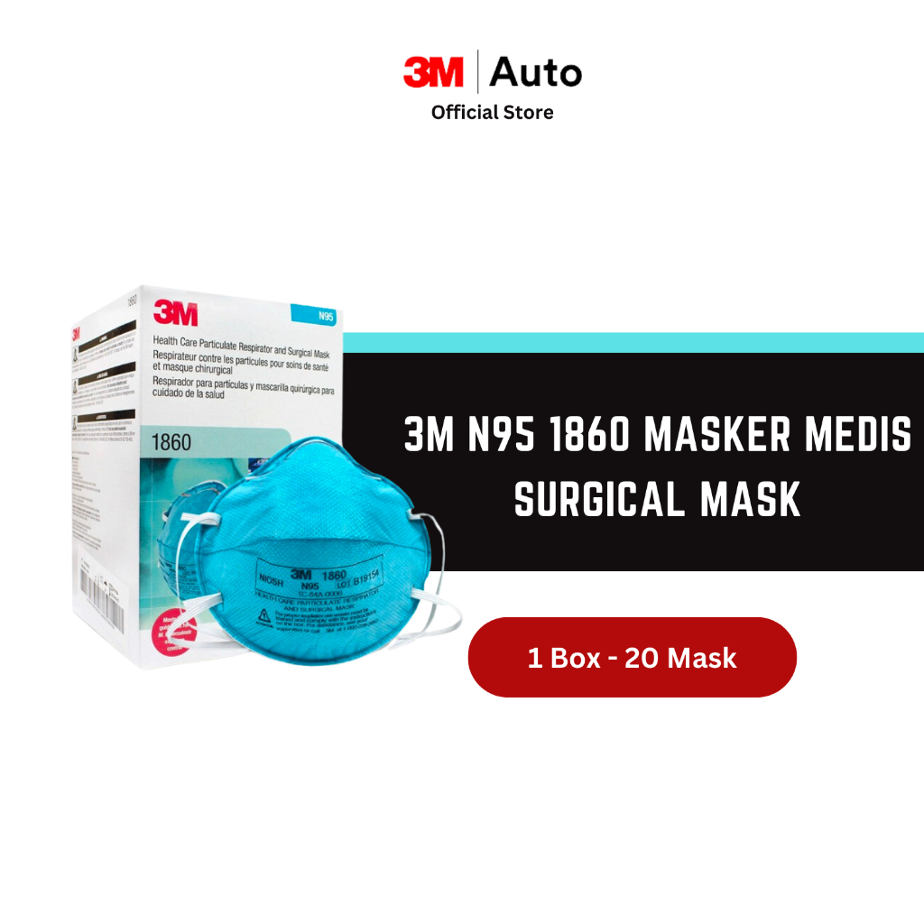 3M N95 1860 Masker Medis Surgical Mask - 1 Box [20