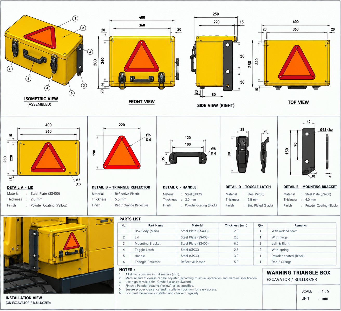 Warning Triangle Box