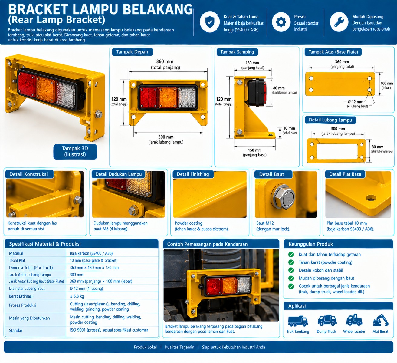 Bracket Lampu Belakang