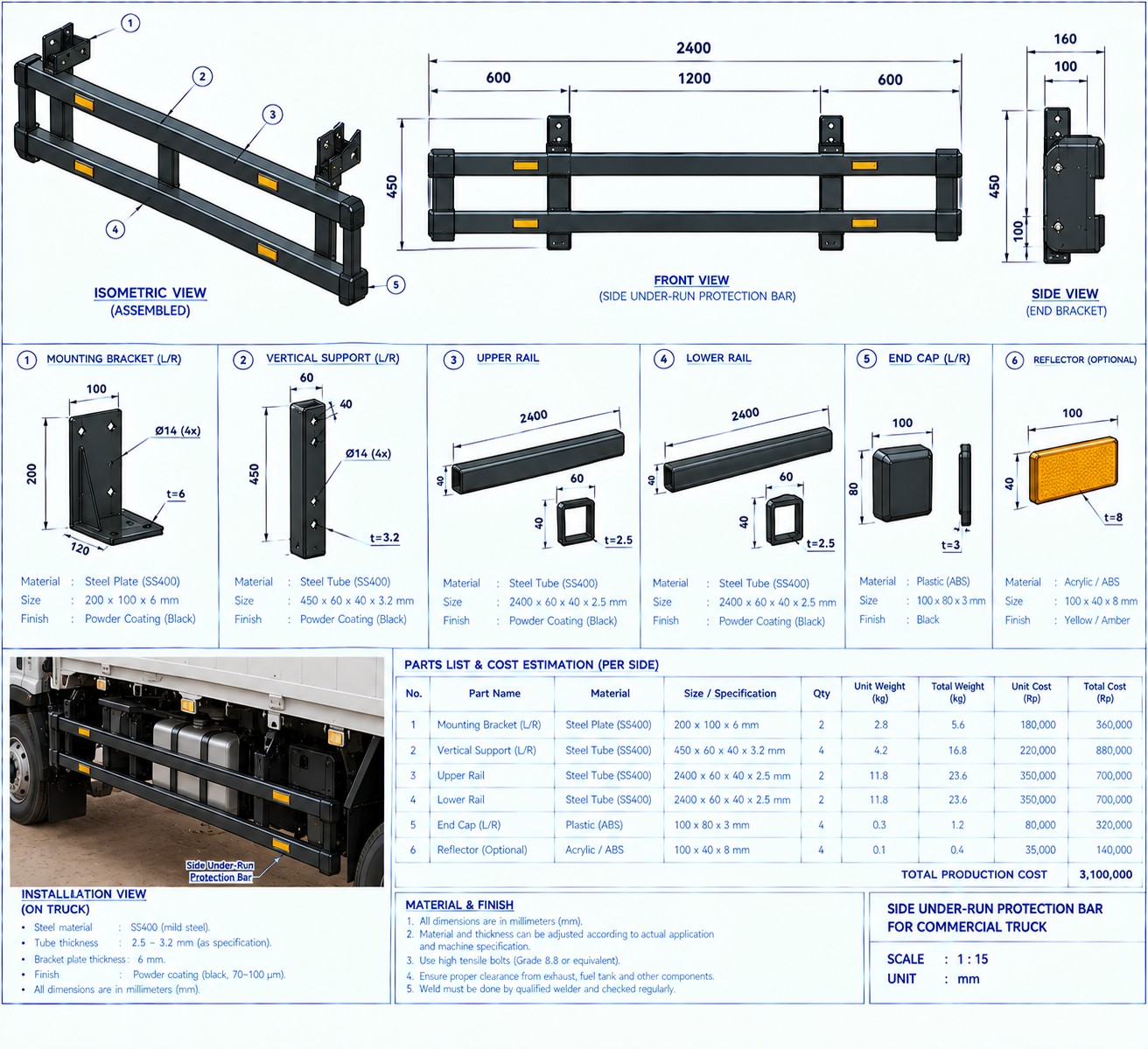 Side Under-Run Protection Bar