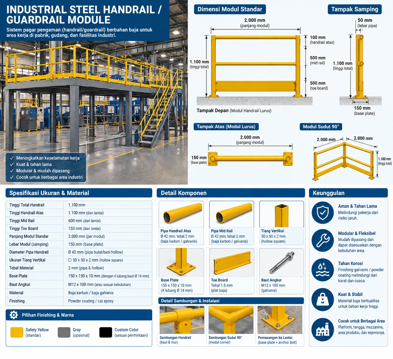 Industrial Steel Handrail
