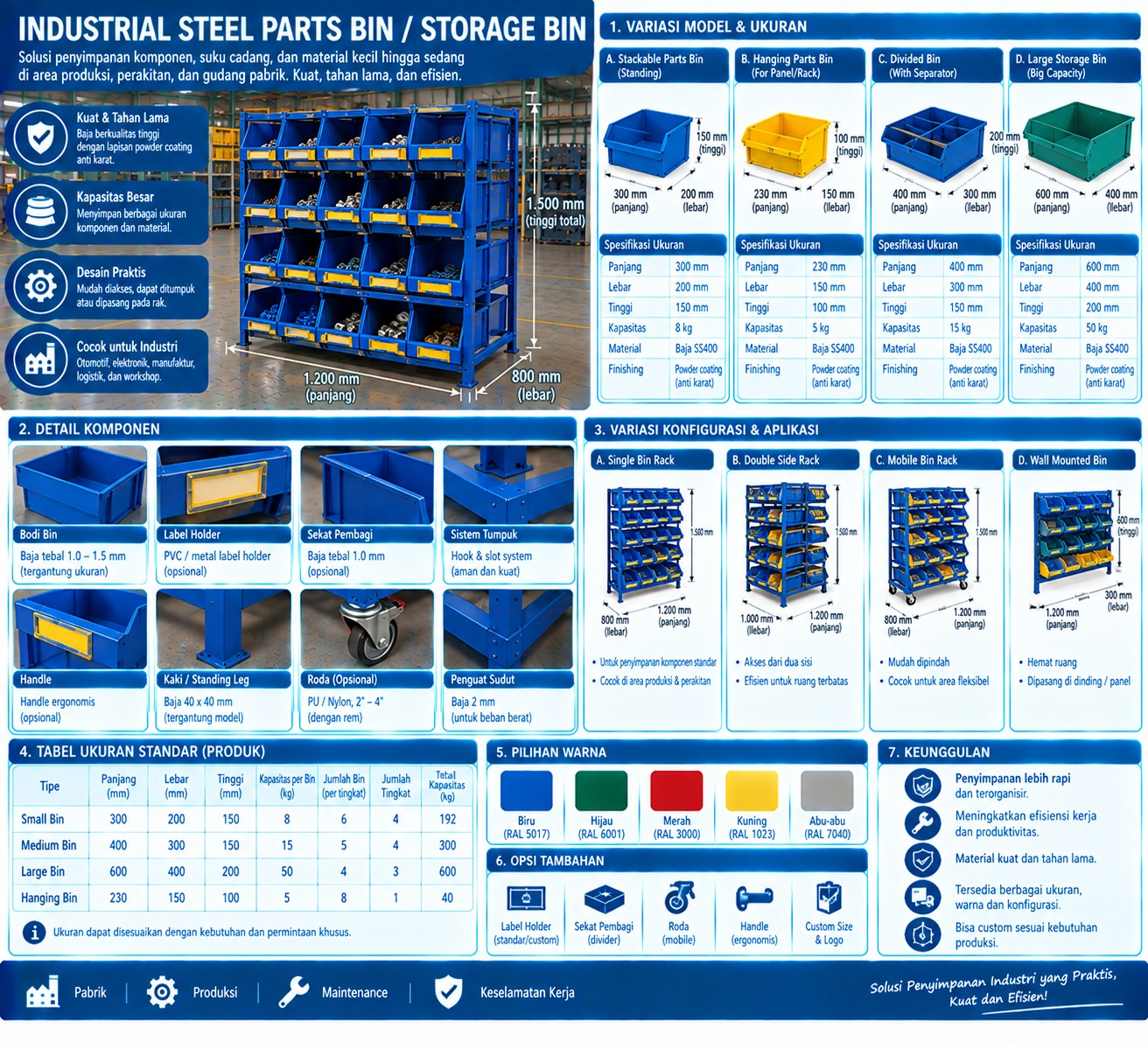 Steel Parts Bin
