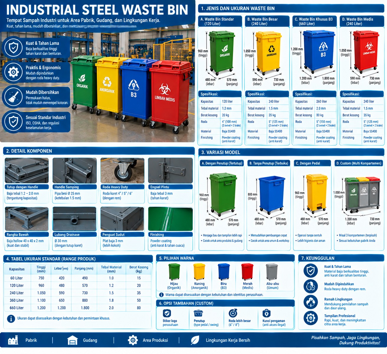 Steel Waste Bin